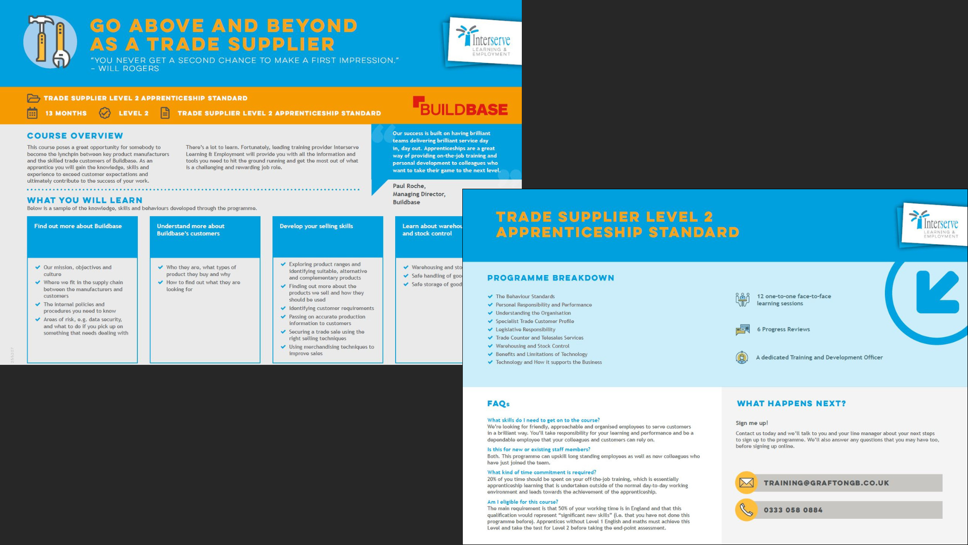 Trade Supplier Apprenticeship Synopsis